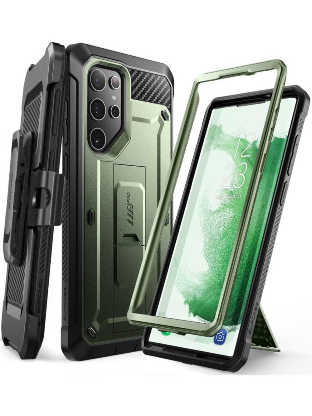 Galaxy S22 Ultra Case with Kickstand - Durable, Stylish Green Phone Protection